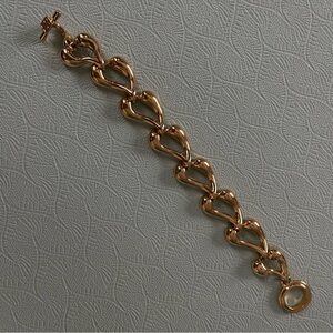 Vintage Givenchy Gold Heart Link Toggle Bracelet